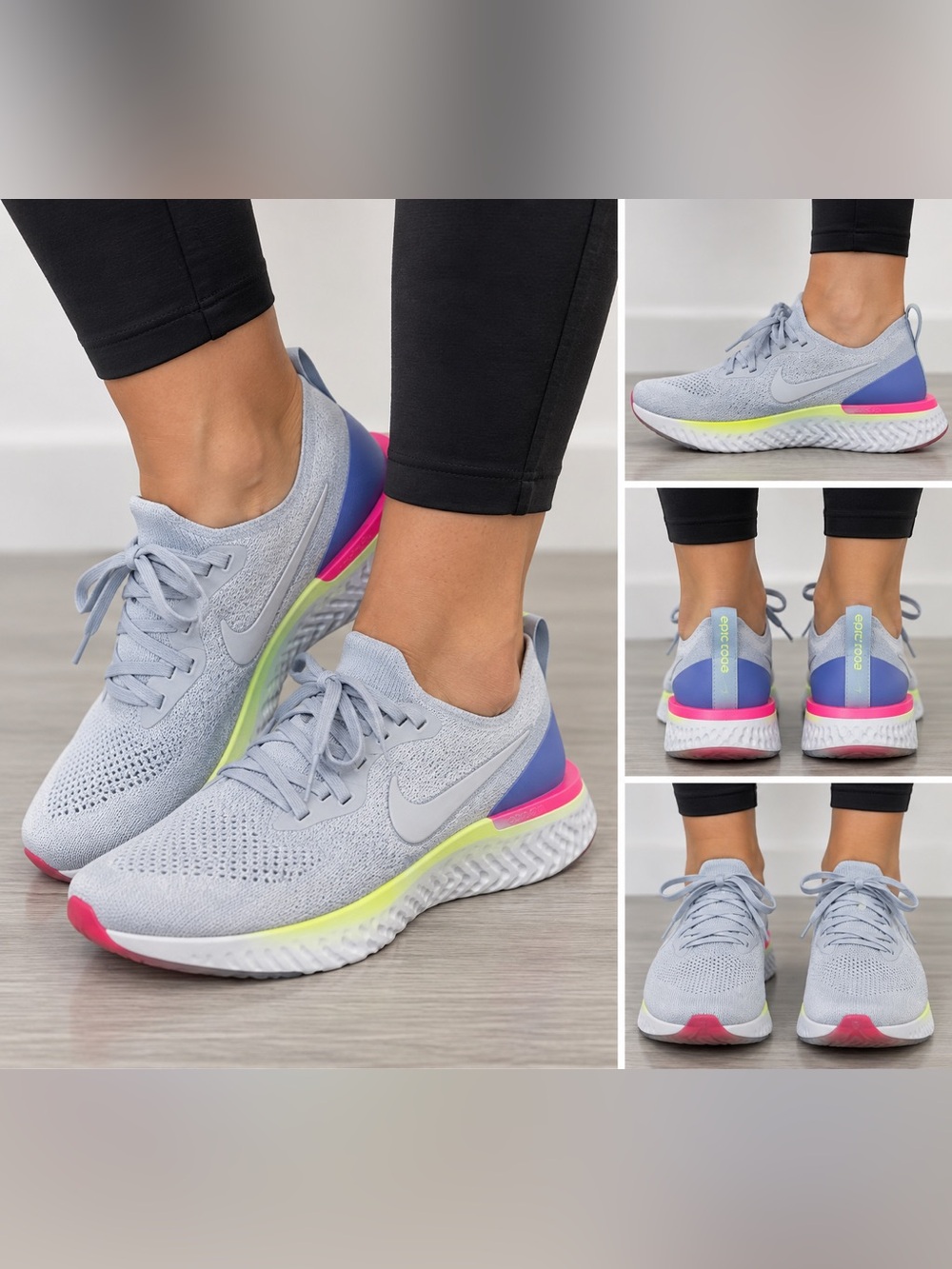 NIKE Epic React Flyknit 2 Hydrogen Blue Pink Women’s size 7.5